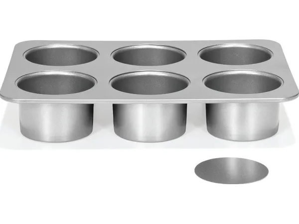 Patisse Mini 6 former til kaker med avtakbar bunn 8 cm SILVER-TOP