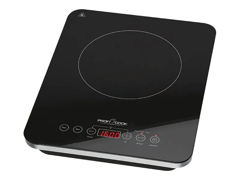 ProfiCook PC-EKI 1062 - Elektrisk varmeplate - 2 kW - rustfritt stål / svart