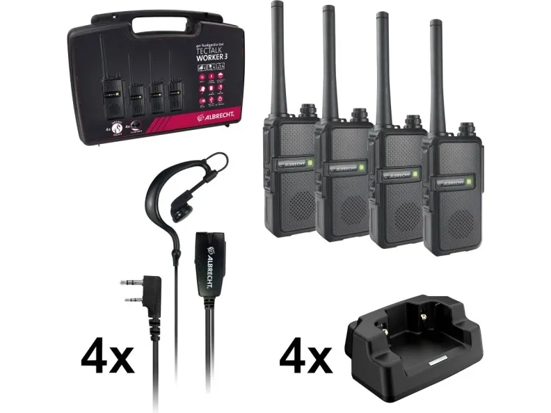 Albrecht Tectalk Worker 3 etui sett med 4, PMR446