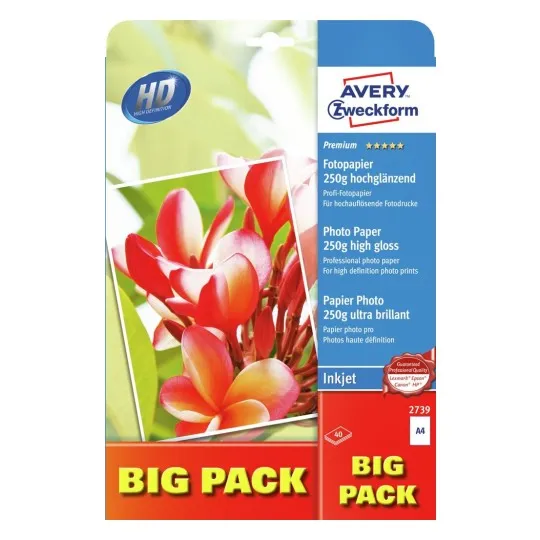 Avery - Blank - A4 (210 x 297 mm) - 270 g/m² - 40 ark fotopapir
