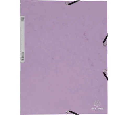 Elastisk mappe Pastell lilla 24x32 cm passer til A4-ark - 400 gram ensfarget papp