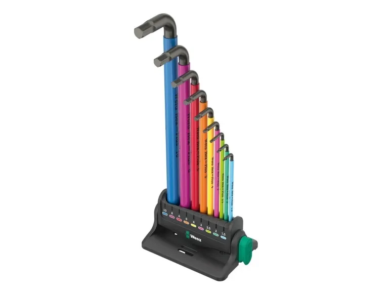 Wera 05133165001, L-formet hex-nøkkelsett, Metrisk, 9 stykker, 1.5,2,2.5,3,4,5,6,8,10 mm, Tsjekkisk Republikk
