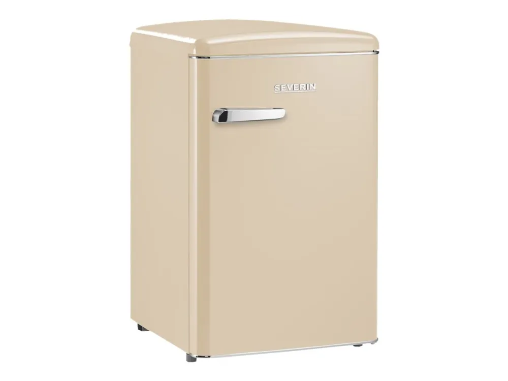 SEVERIN Retro RKS 8833 - Kjøleskap med fryserboks - tabletop - bredde: 55 cm - dybde: 61.5 cm - høyde: 89.5 cm - 108 liter - Klasse D - kremfarget