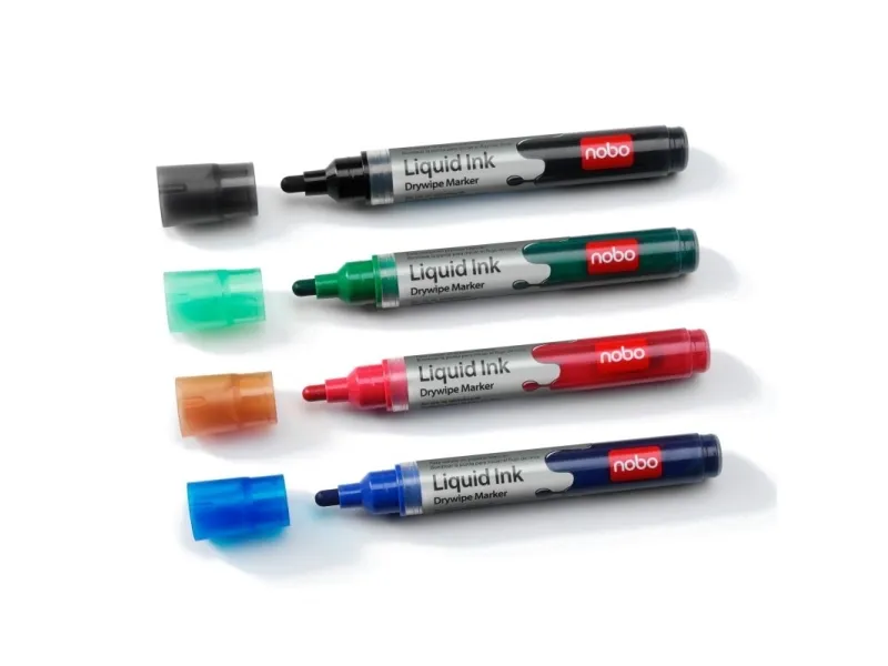 Nobo flytende blekk whiteboardpenner, rund tupp 6 stk. Blister, 205 mm, 19 mm, 198 mm