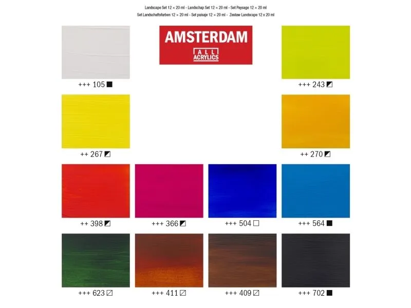 Schjerning Amsterdam Standard Series akrylmaling landskapssett | 12 x