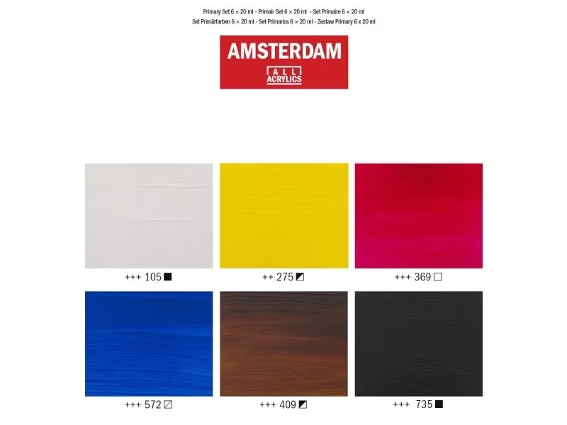 Amsterdam Standard Series akrylmaling grundsæt | 6 x