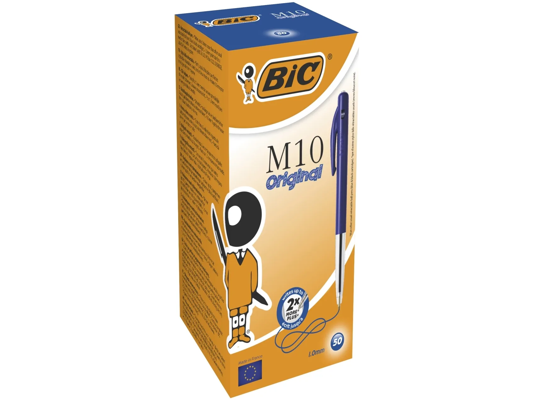 BIC M10 Clic - Kulepenn - blå - 1 mm - medium - retraktil (en pakke 50)