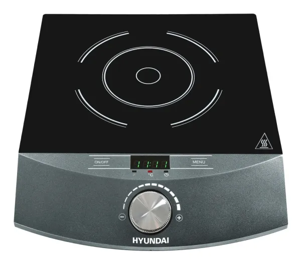 Hyundai IND 133, Svart, Benkeplate, 30 cm, Sonebasert induksjon, Glass-keramikk, 1 zone(s)