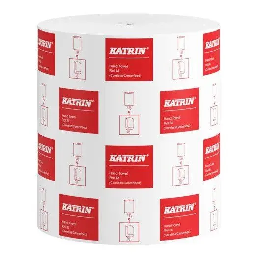 Håndklæderulle Katrin Midi 1-lag Ø19xB20.5cmxL320m Uperforeret U/Hylse Mix Hvid,6 rl/krt