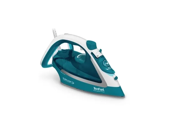 Tefal EasyGliss Plus FV5737, Tørr & dampstrykejern, Durilium strykesåle, 2 m, 220 g/min, Turkis, Hvit, 45 g/min