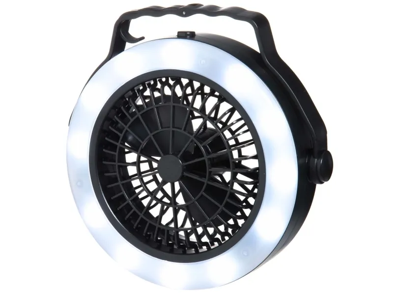 Vifte med lampe for camping