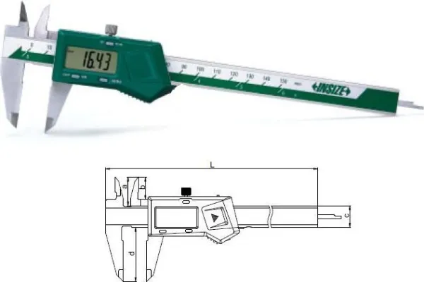 Insize digital skyvelære med skrue 0-150 mm / 0-6 (1108-150w)