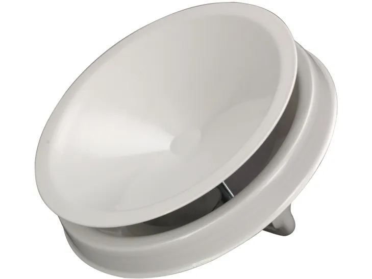 LINDAB Kontrolventil KIR125 (RAL9003) til indblæsning med afdækningsplade. Monteres i ventilramme VGL, VGU el. VGM.