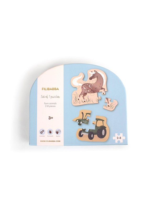 Filibabba Set of 7 puzzles - Farm animals