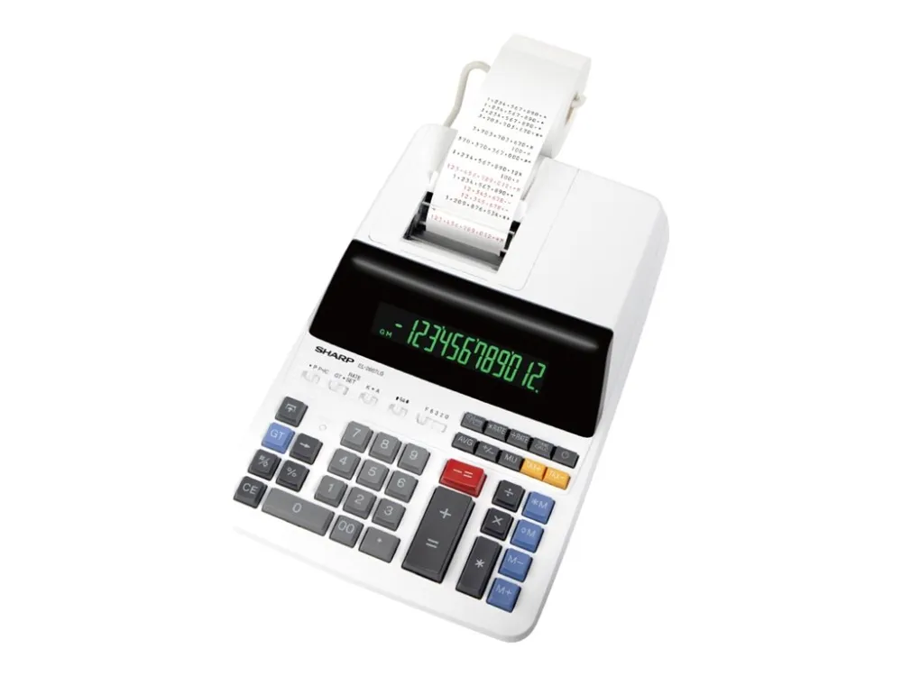Sharp EL-2607LG skrivebordskalkulator med utskrift i lysegrått (SH-EL2607LG)