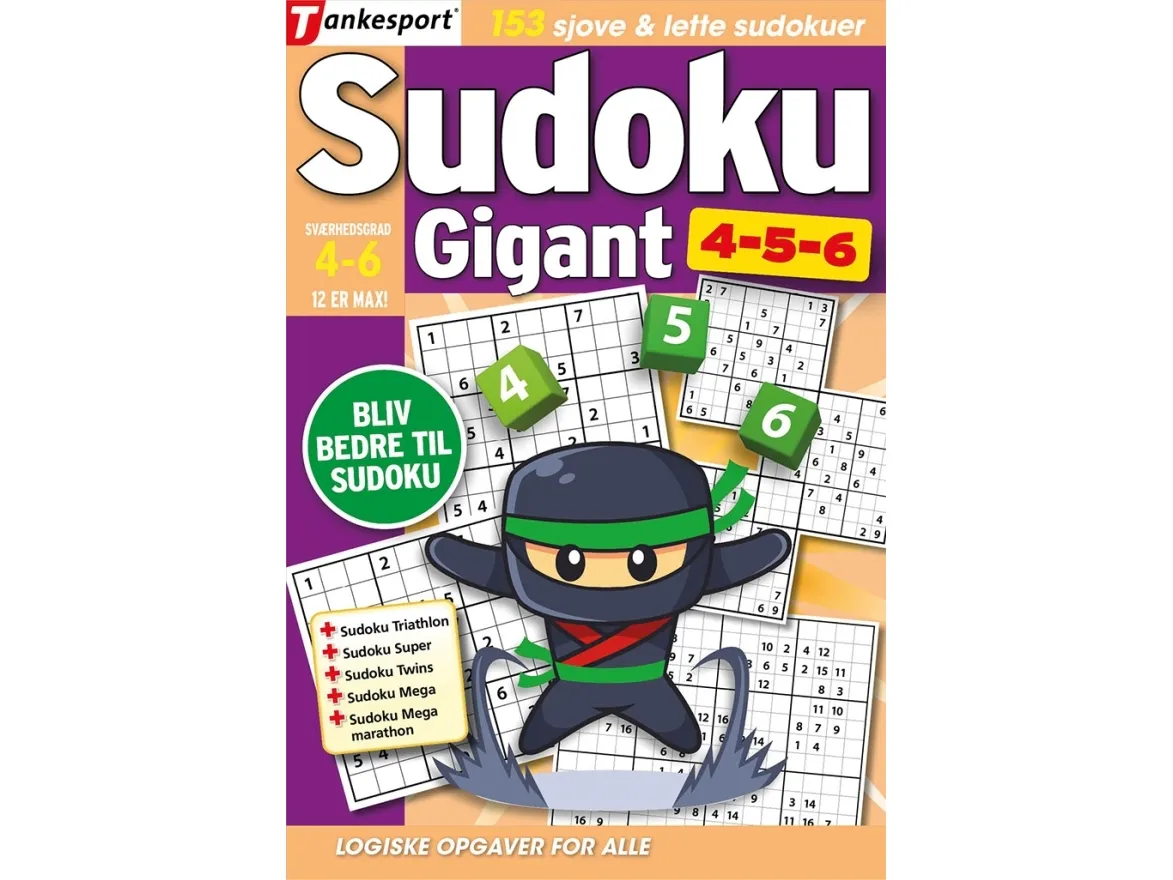 Sudoku GIGANT 4,5,6 | Keesing/Tankesport | Språk: Dansk