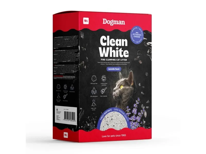 Dogman Kattsand Bentonit Aktivt Kol Lavendel 10l