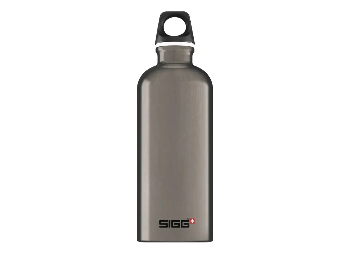SIGG Traveller Smoked Pearl, 1000 ml, Turgåing, Perle, Aluminium, Skrulokk, Sort