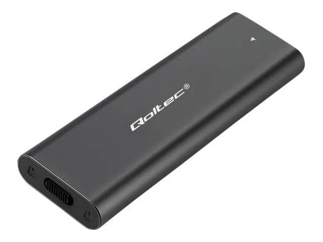 Qoltec - Drevkabinett - NGFF - M.2 - M.2 Card (SATA) - USB-C 3.1 (Gen 2) - svart