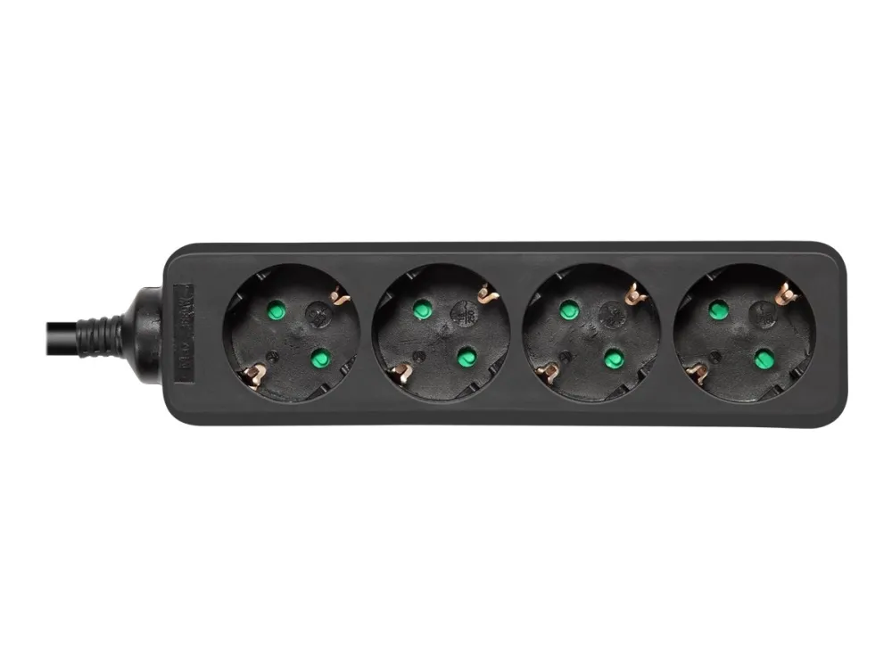 DELTACO GT-0422 - Flerkoplingslist - AC 250 V - 3680 watt - inngang: power CEE 7/7 - utgangskontakter: 4 (4 x CEE 7/3) - 5 m kabel - svart