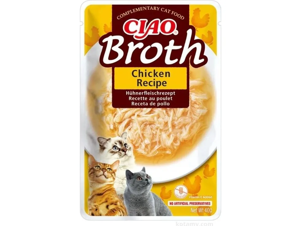 Inaba Foods INABA Ciao Broth - komplementfôr for katter med kyllingsmak i buljong 40g