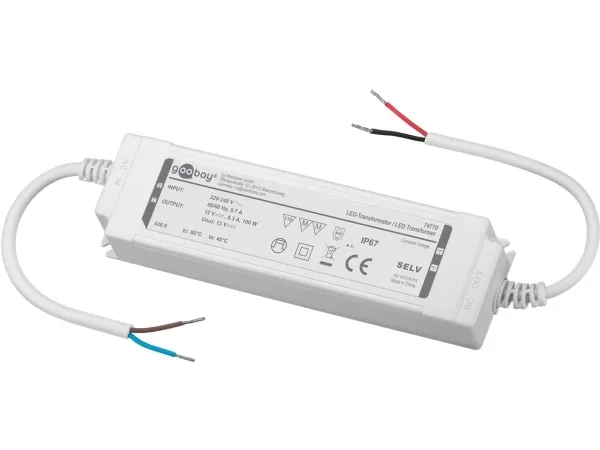 Goobay 74770, Elektronisk lystransformator, Hvit, IP67, -20 - 45 °C, 100 W, 220 - 240 V