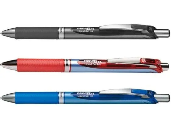 Pentel Energel BLN75 med trykknap 0,5 mm blå
