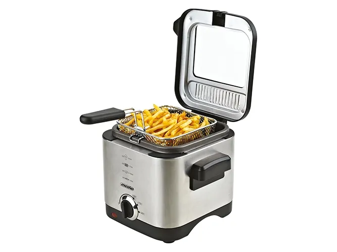 Mesko Home MS 4910, Frityrkoker, 1,5 l, Single/enkelt, Svart, Satin Stål, Rotasjon, Enkeltstående