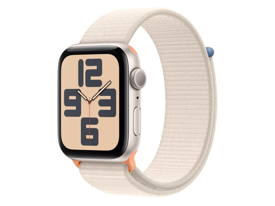 Smartwatch Apple Watch SE GPS 44mm måneskinn aluminium + sportsreim