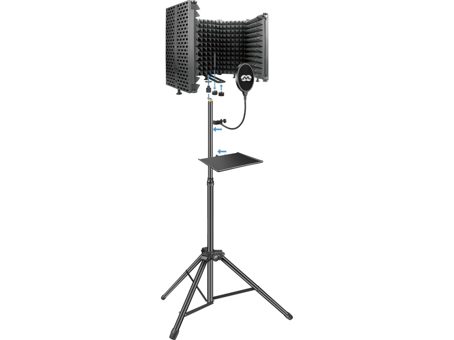Mozos akustisk kabinettsett + stativ + popfilter MSHIELD-CABIN-SET