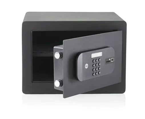 Yale YSFB/250/EB1, Bærbar safe, Svart, Kode, Fingeravtrykksleser, Nøkkel, 20,5 l, Gulv/vegg, 250 mm
