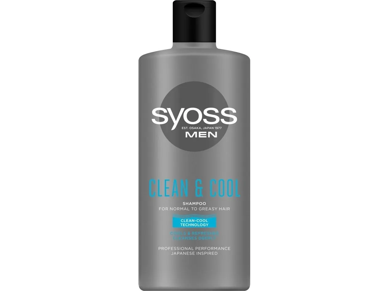 Syoss Men Clean &amp  Cool Refreshing Shampoo - Normalt og fett hår 440 ml