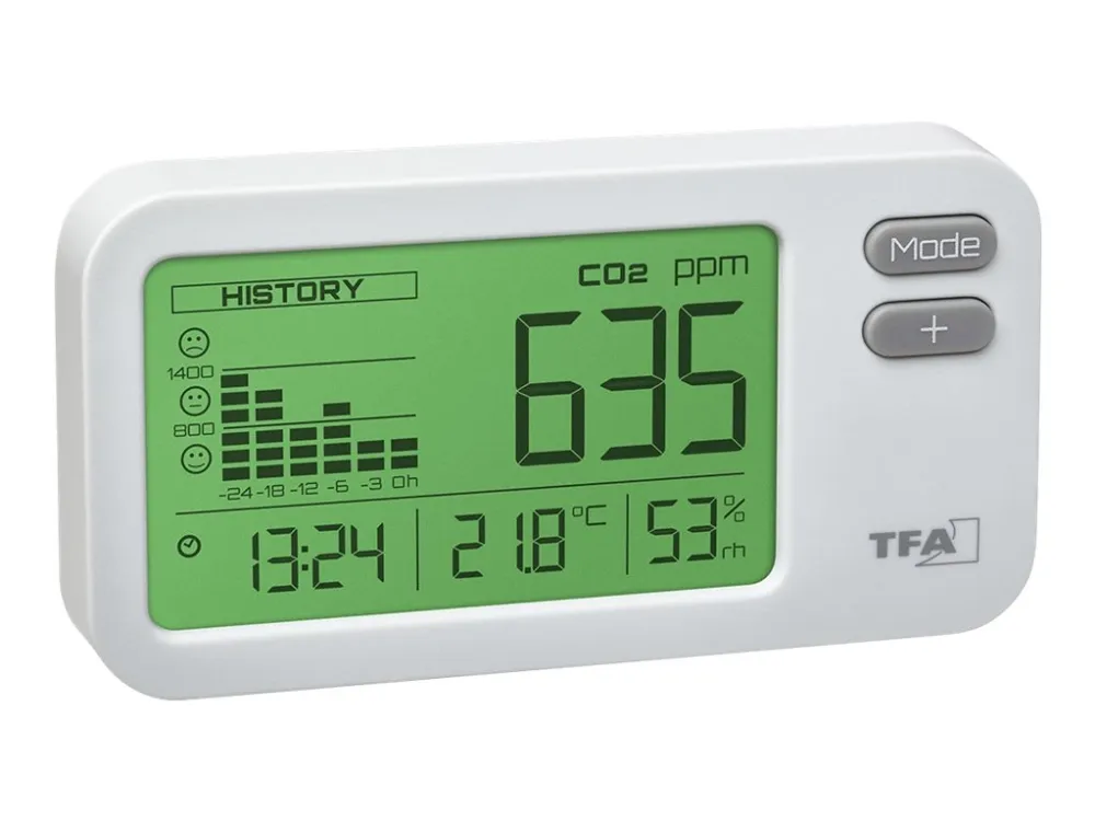 TFA AIRCO2NTROL COACH - Thermo-hygro-CO2-måler - digital - hvit