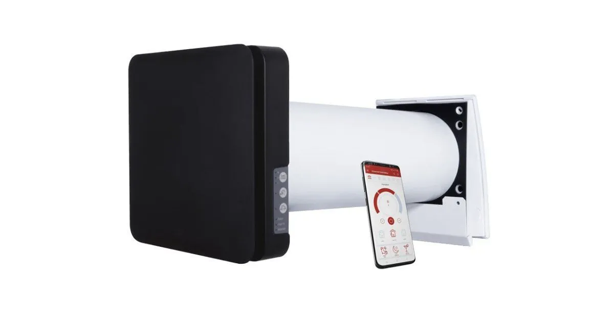 Duka One Pro 50 S WiFi Black Edition - Vifte med varmegjenvinning - 160 mm.