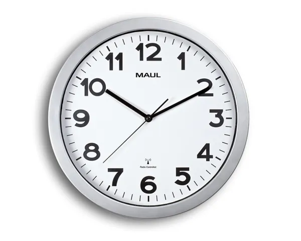 Radio-controlled Wall Clock Silver MAULstep Ø35 cm