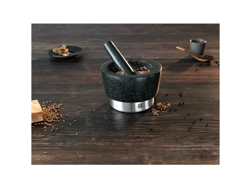 ZWILLING Spices Morter og støder 15 cm, Rund, Sort, Granit