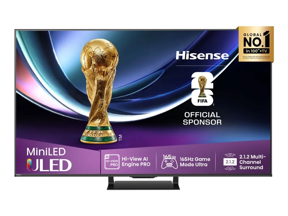 Hisense 55U7Q PRO - 55 Diagonalklasse U7Q Pro Series LED-bakgrunnsbelyst LCD TV - ULED Mini LED - Smart TV - VIDAA - 4K UHD (2160p) 3840 x 2160 - HDR - Quantum Dot, Mini-LED PRO - svart, trekullgrå