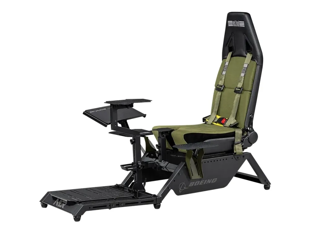 Next Level Racing Boeing Military Edition - Flysimulator cockpit - ergonomisk - lerret, høydensitetsskumplast, polyuretanlær - grønn