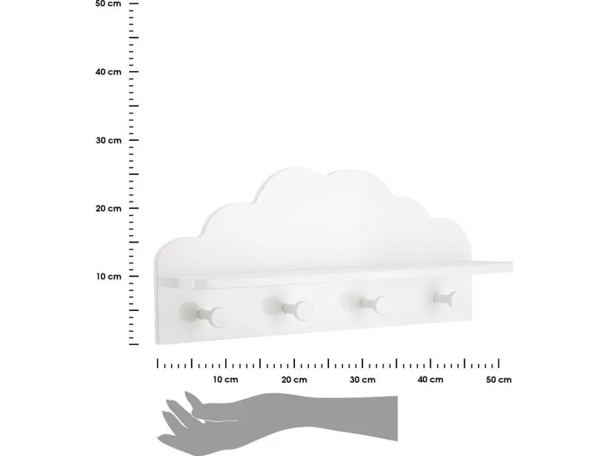 Atmosphera hvit vegghenger Cloud med hylle
