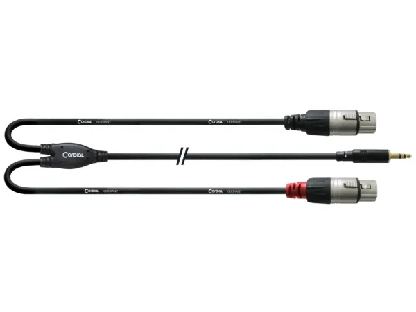 Cordial CFY WFF, 3,5 mm, hannplugg, 2 x XLR, hunnplugg, 3 m, svart