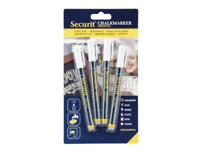 Securit BL-SMA100-V4-WHI, Hvit, 4 stykker