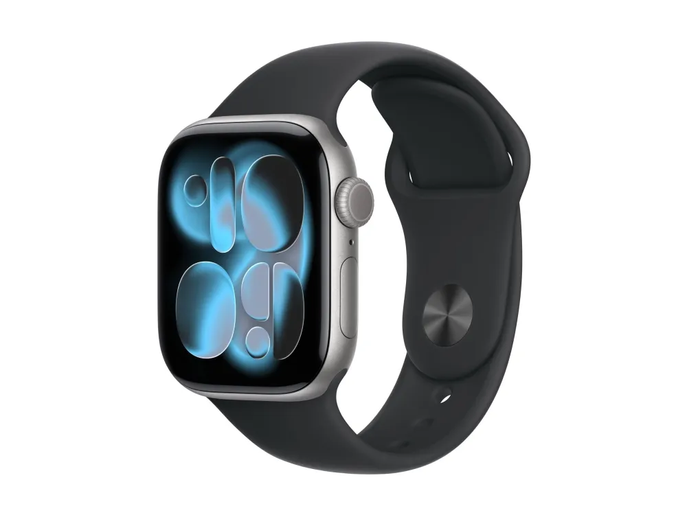 Apple Watch Series 11 GPS + Cellular 42mm Space Grey Aluminium Case with Black Sport Band - M/L