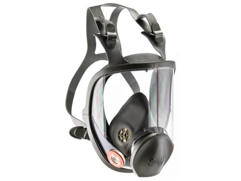 3M 6800M, Full ansiktsmaske åndedrettsvern, Atmosfæreleverende respirator, Konstruksjon, Food processing, Gas & oil, Generell produksjon, Industrielt vedlikehold, Marinen,..., Grå, Silikon, Termoplastisk elastomer (TPE)