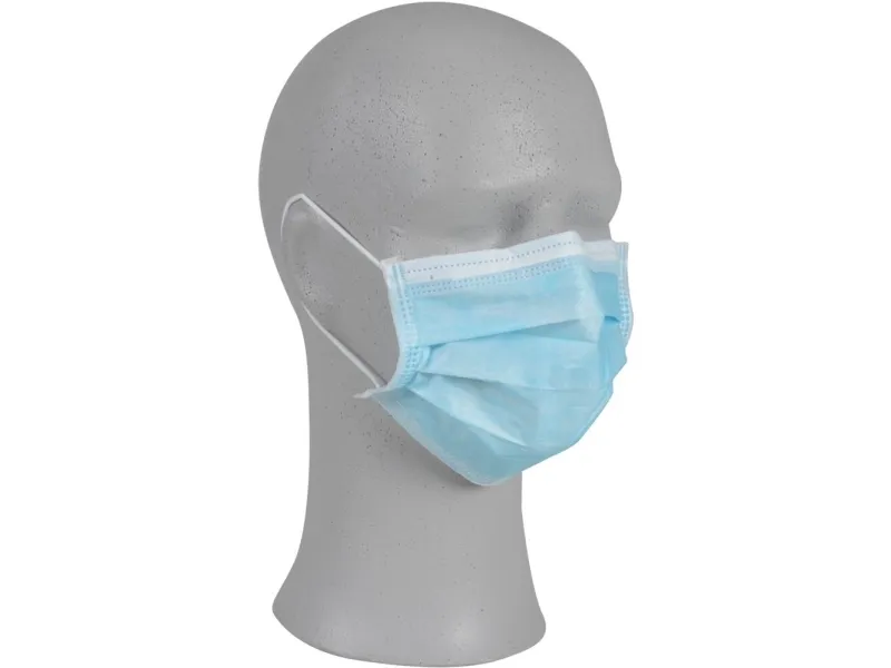 Ansiktsmaske, ABENA Excellent, 3-lags, blå, engangs - (50 stk.)