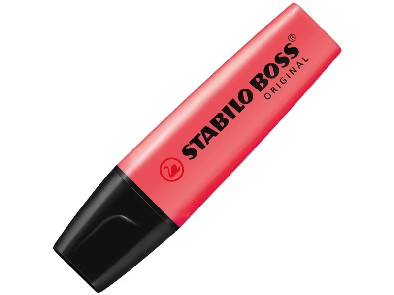 Tekstmarker Stabilo Boss Original rød - (10 stk.)