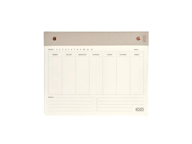 KOZO Ugeplanner 25x20cm Premium Sand