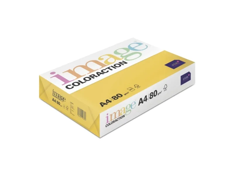 Image, Coloraction, Hawai/pale gold Kopipapir, træfri ECF, 80g/m2, 210mm x 297mm, A4, Smal bane, pak