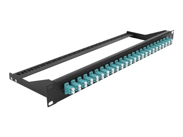 Delock - Koblingspanel - rackmonterbar - LC Duplex MM X 24 - svart, akvamarin - 1U - 19