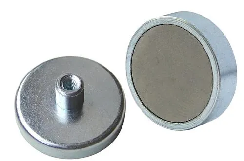Pottemagnet E865 Ø32 M4 gev.bøsning
