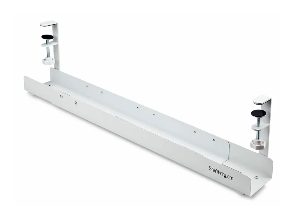 Startech Under Desk Cable Management Tray, Clamp-on Installation - Kabelstyringsskuff - monterbar under skrivebord - hvit - 120 cm